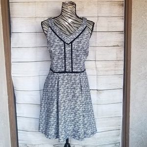 NWOT Mossimo- black white fit & flare dress Large